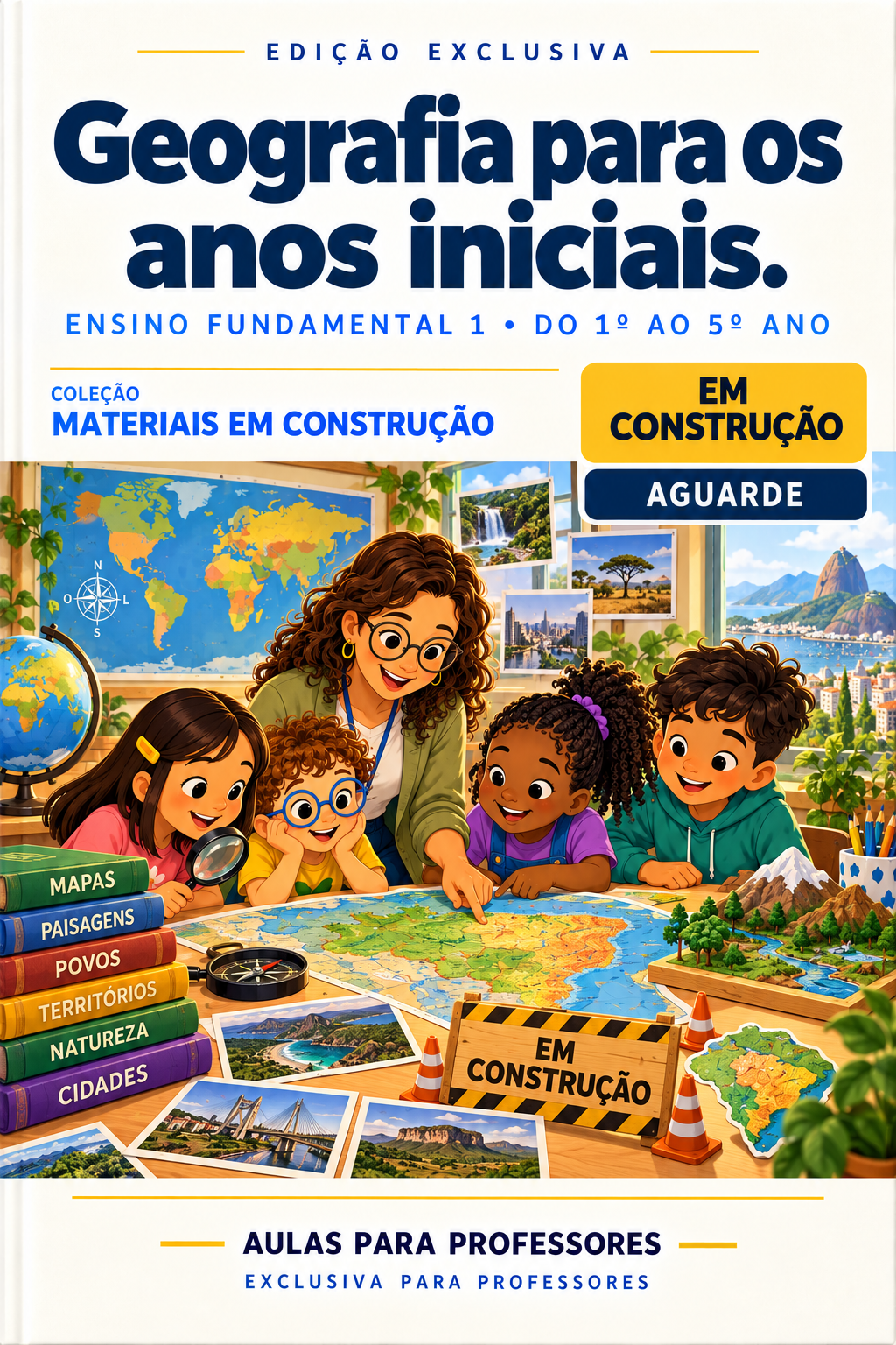 Capa da coleção de Geografia, em construção